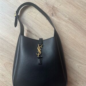 Yves Saint Laurent Black Shoulder Bag with Gold Accent